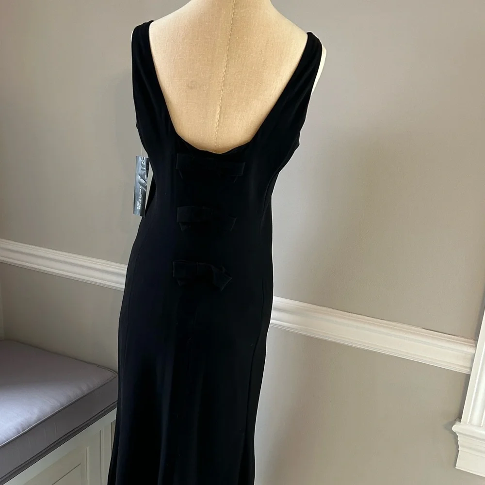 NWT Jones New York black dress with bow detail on back - Picture 4 of 10